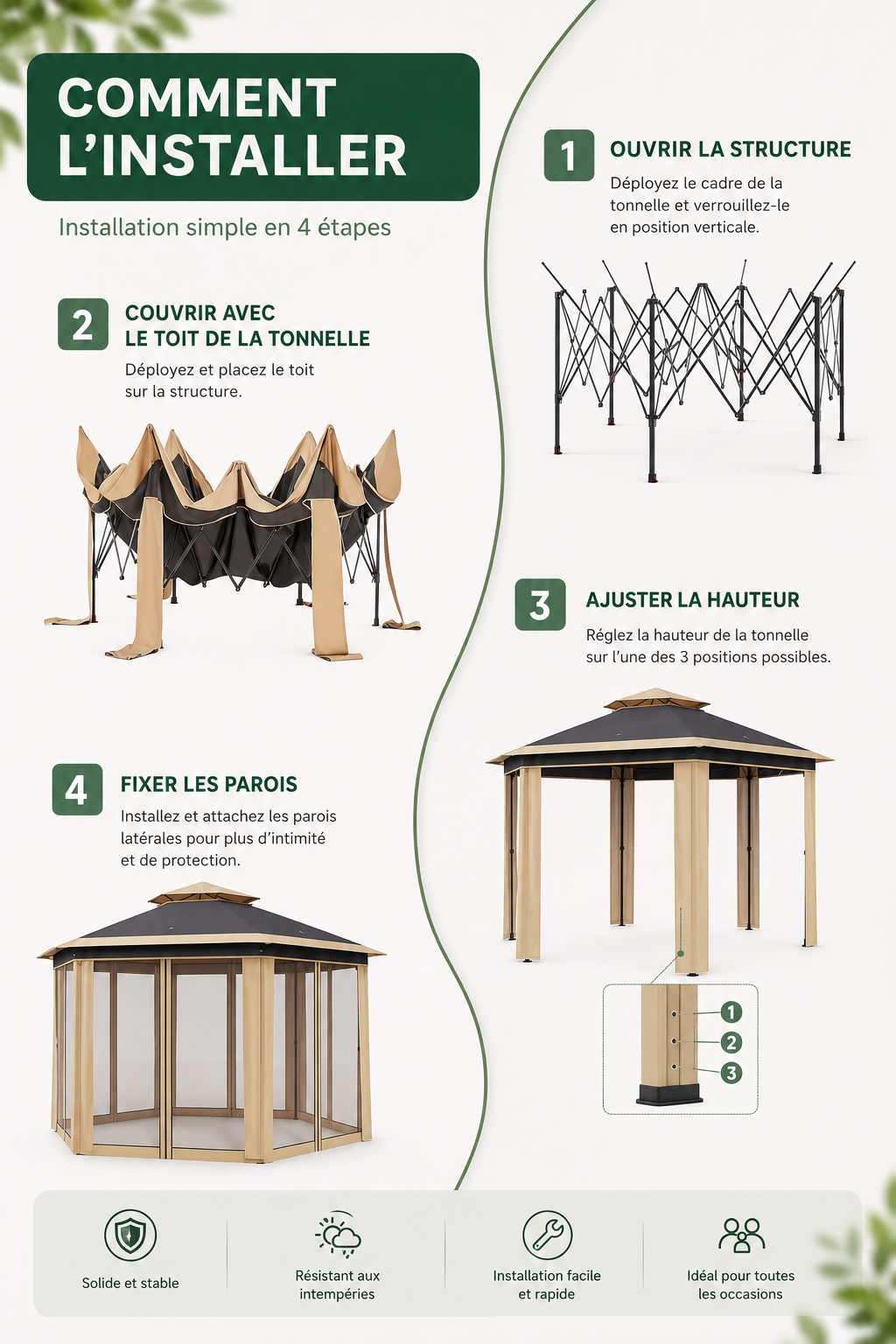 Tonnelle Gazebo Moustiquaire