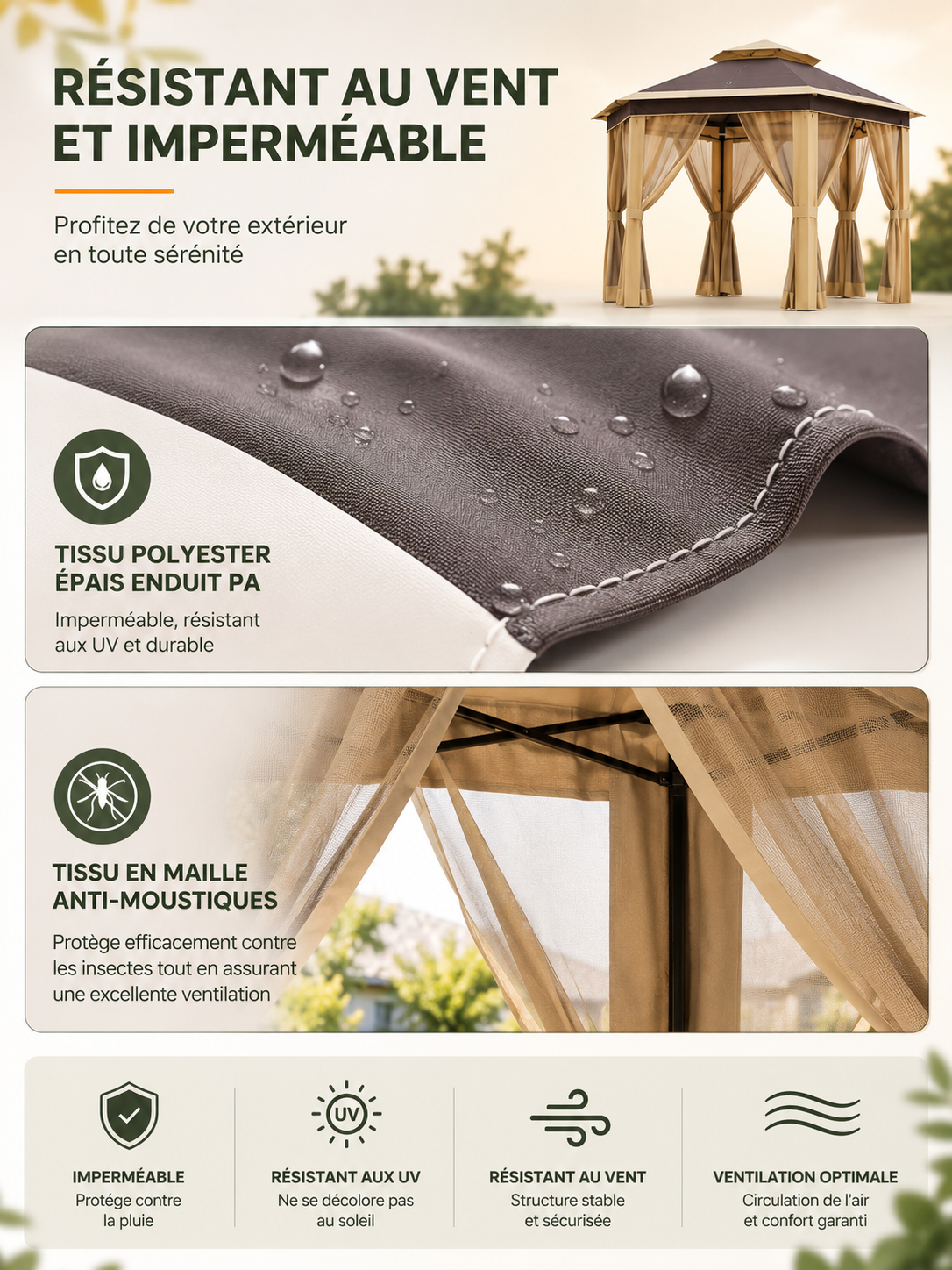 Tonnelle Gazebo Moustiquaire