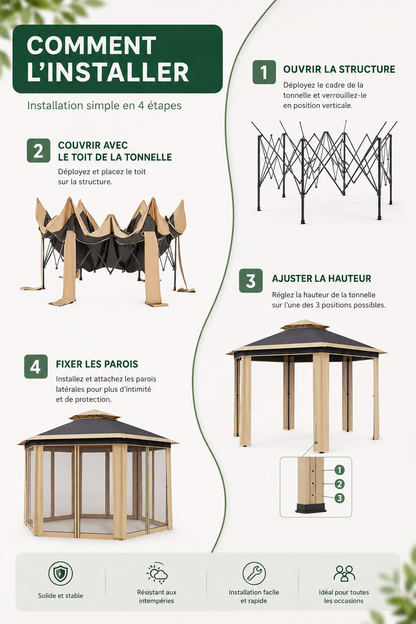 Tonnelle Gazebo Moustiquaire