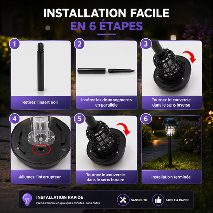 Lampe Solaire UV Etanche Anti-Moustique